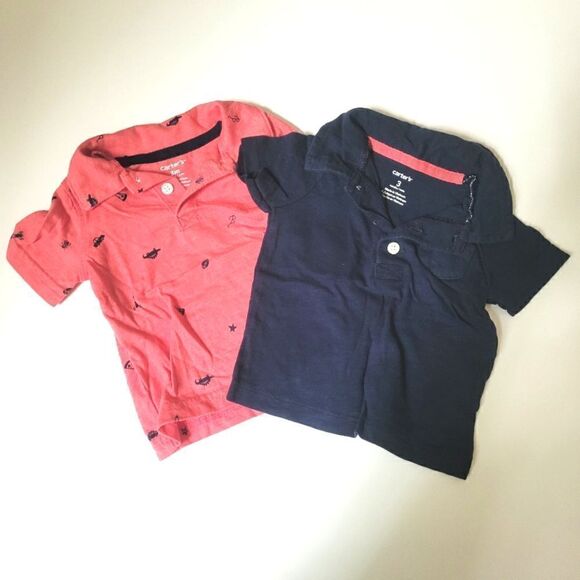 Carter's Orange & Navy Polo Shirt Bundle Size 3M - Picture 1 of 4